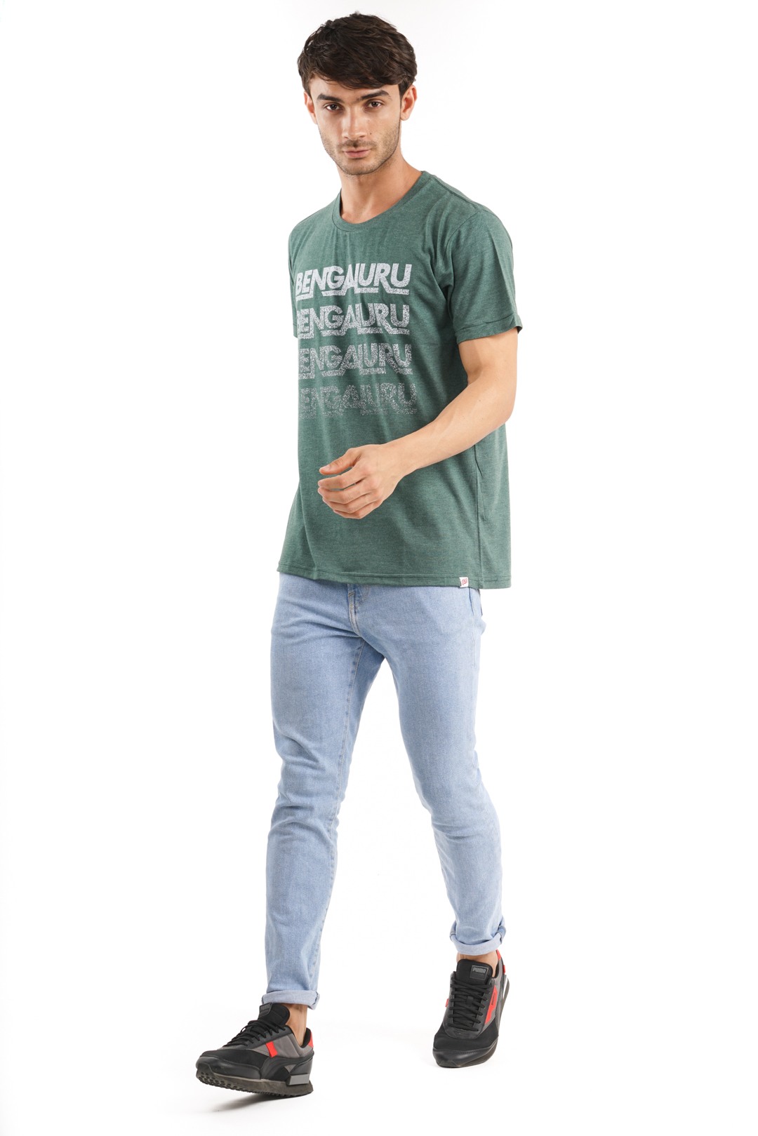 Unisex Bengaluru X4 Tri-Blend T-Shirt in Bottle Green