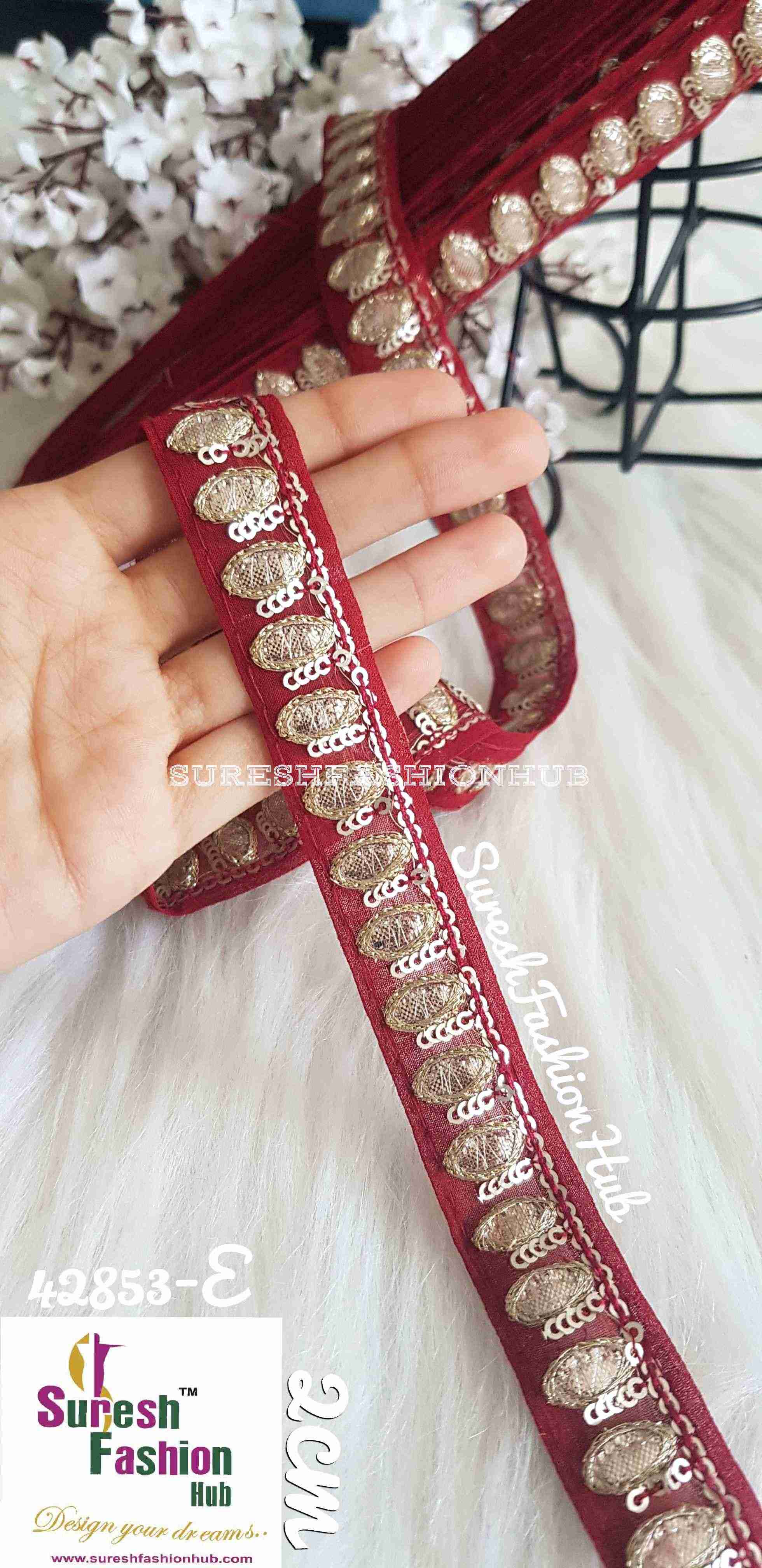 Marvel Maroon Gota Pati Trim