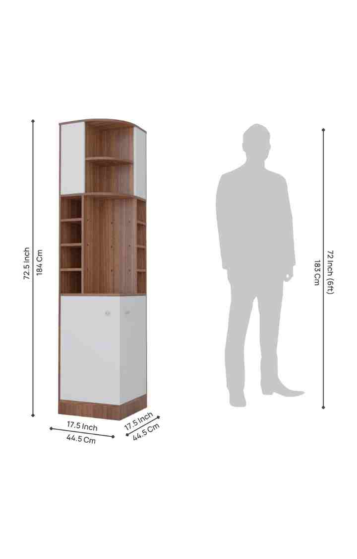 Jinro Engineered Wooden Bar Cabinet | Mini Bar for Home | Leon Teak