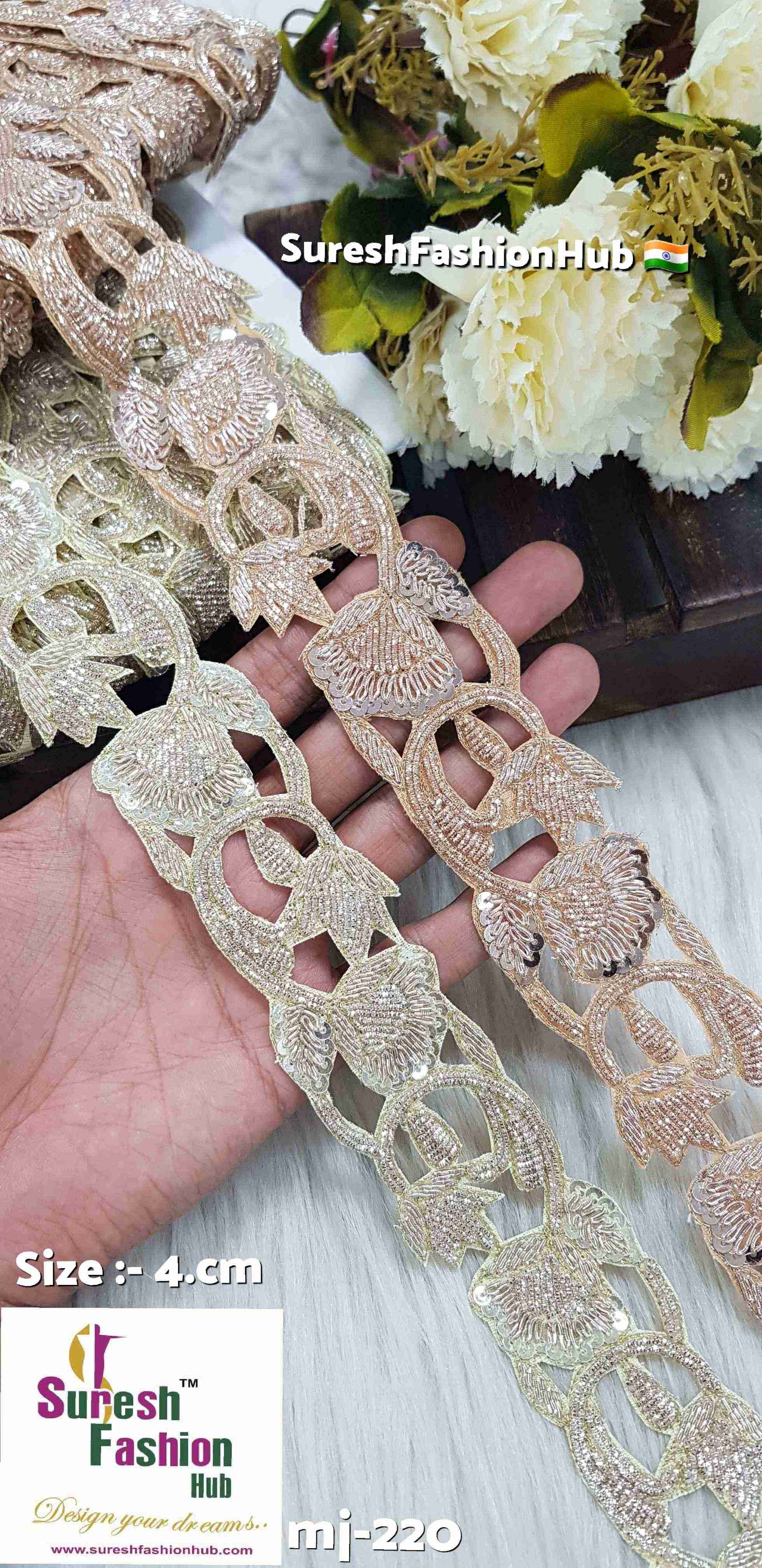 Water Gold Floral Cutwork Lace