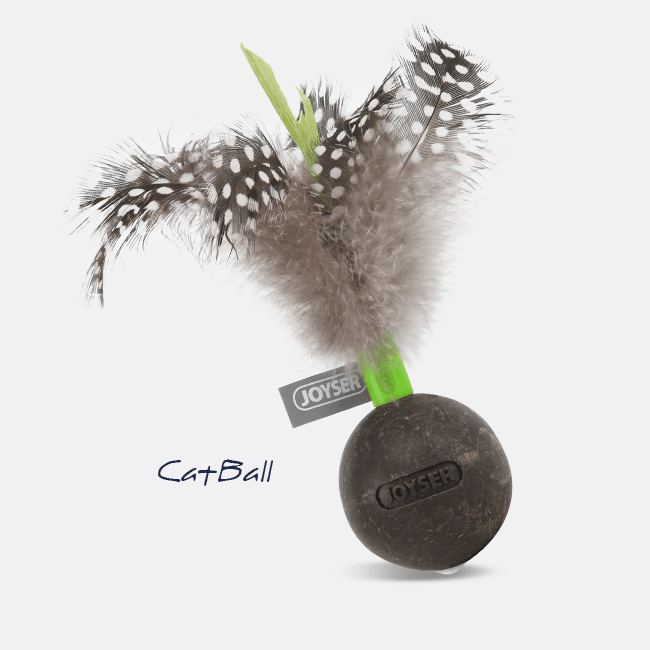 Joyser Catnip Ball with Feather (Brown/Green)