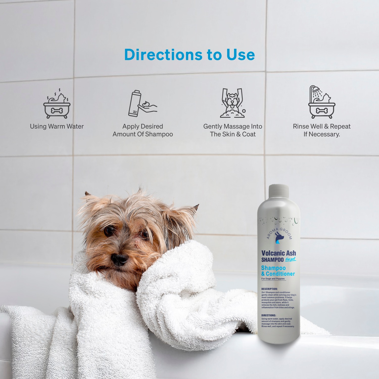 Aroma Groom Volcanic Ash Shampoo & Conditioner, 500 ml