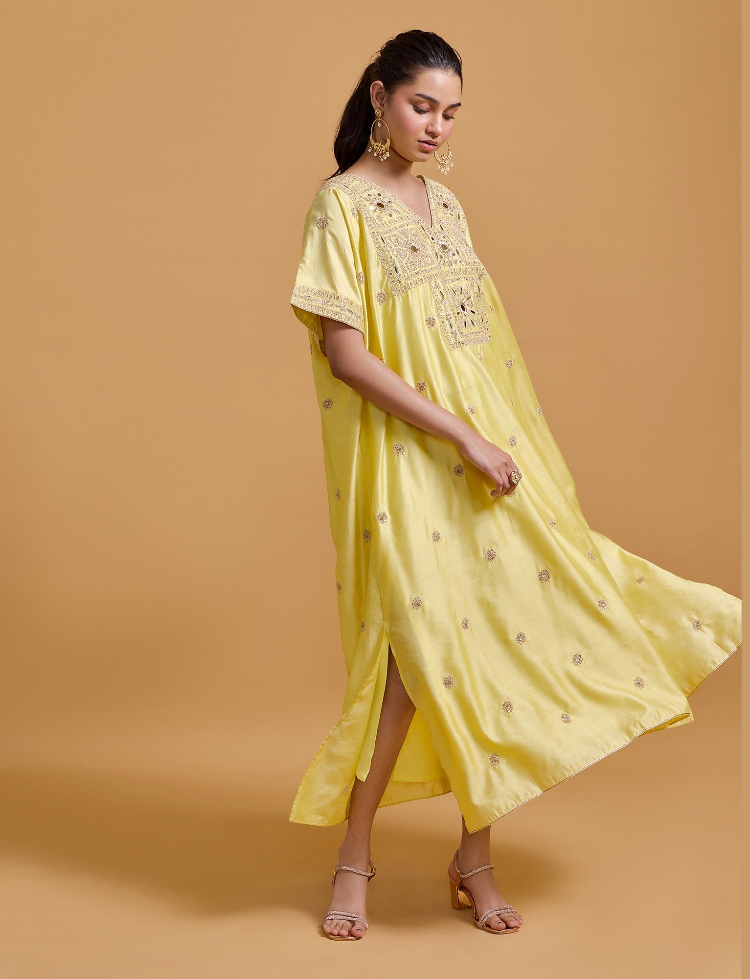 Zeenat Yellow Kaftan