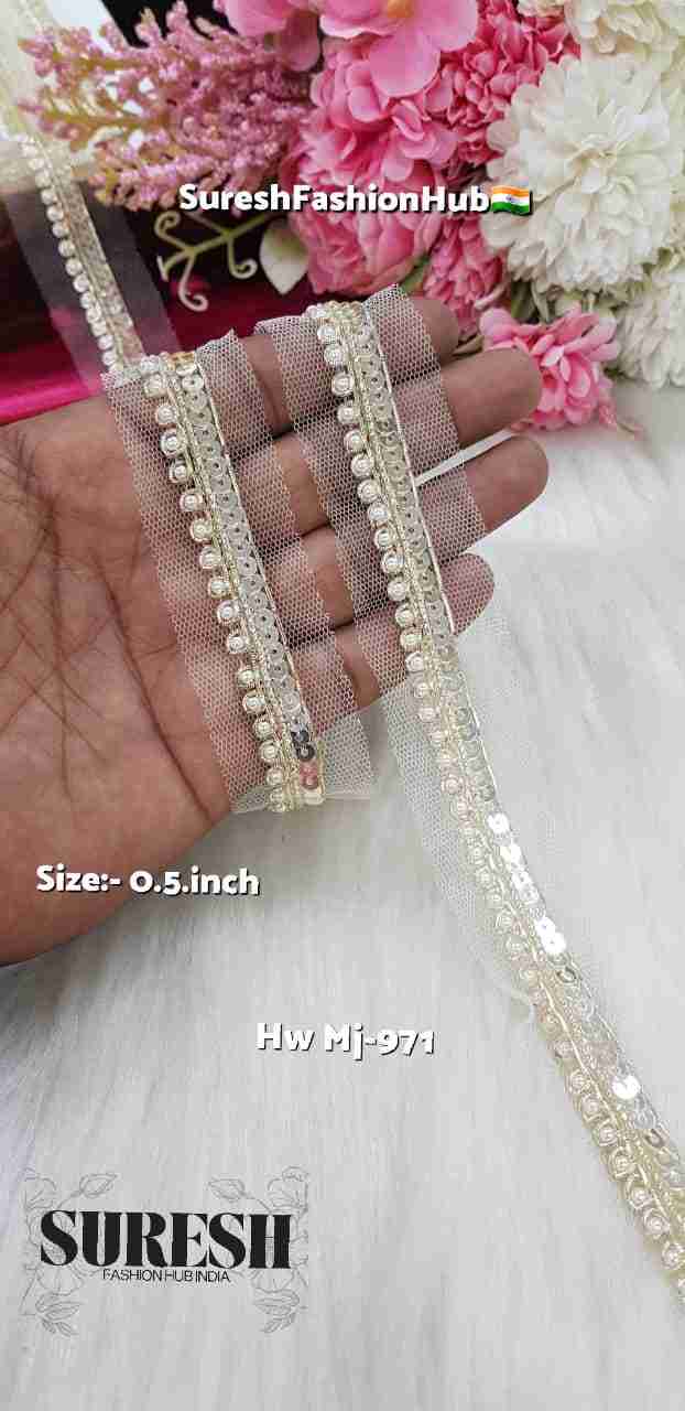 Pearl Handmade Beaded Sequin Net Lace – MJ-971