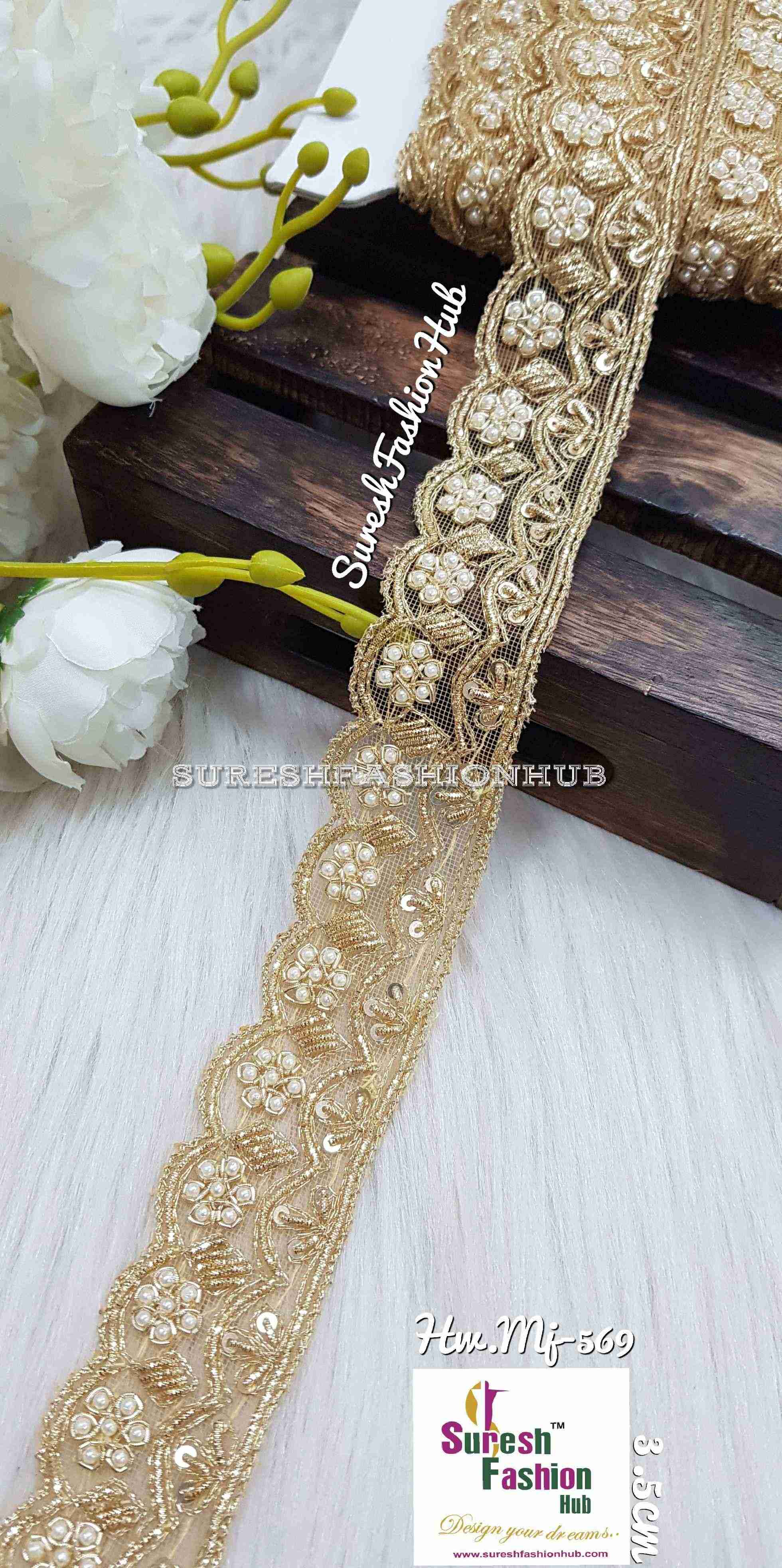 Handmade Pearls Elegance Lace : Antique Gold