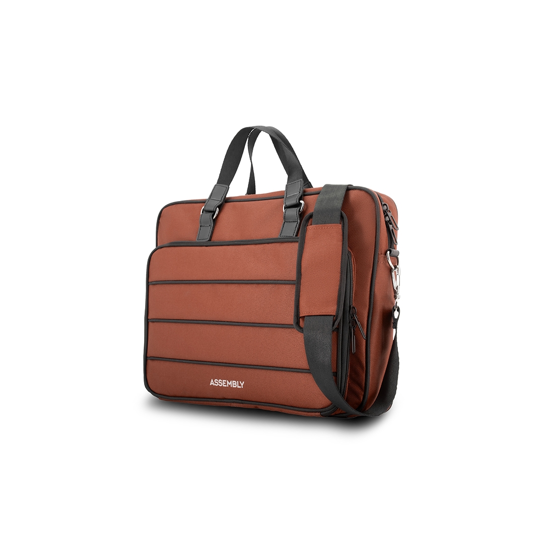 Premium Office Laptop Bag with USB Charging | Rust