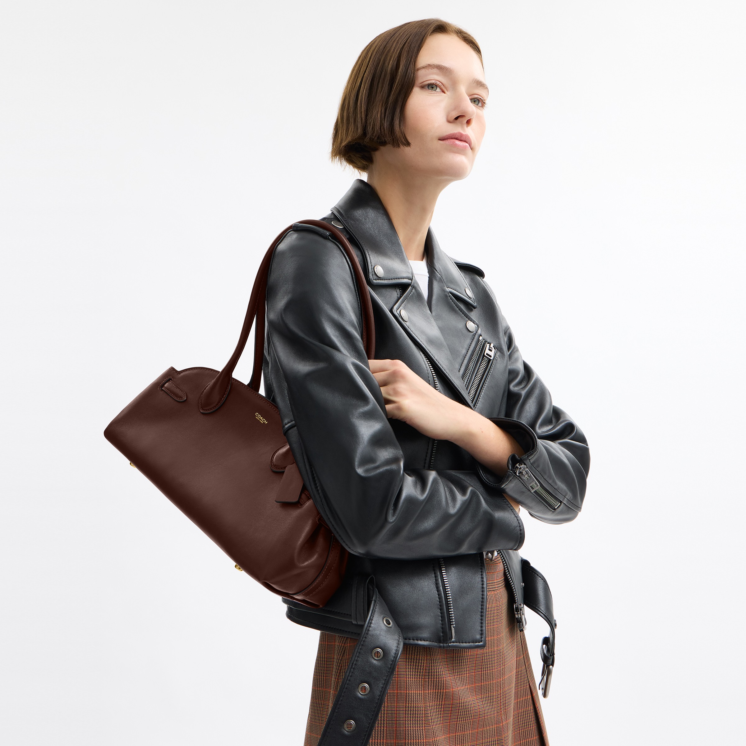 Glazed Leather Empire Carryall 34