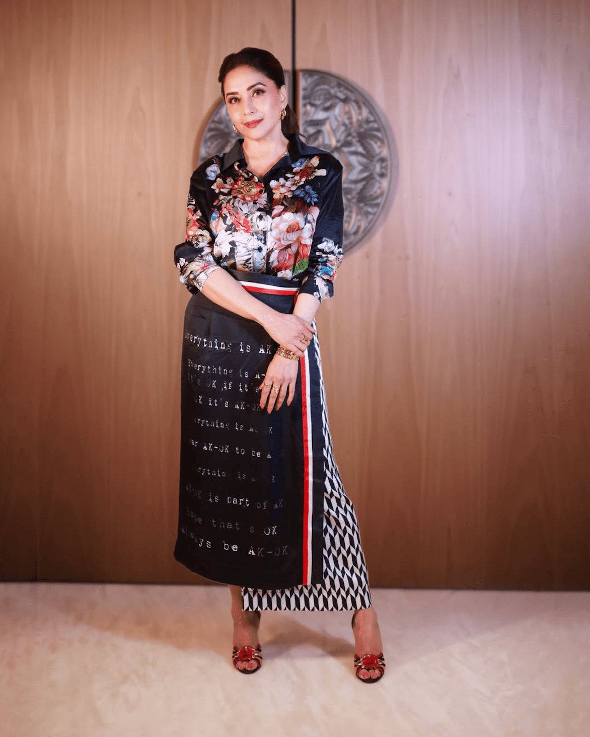 FLORAL PRINT SHIRT WITH WRAP SKIRT