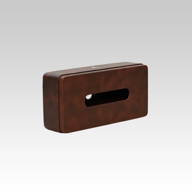Tissue Box Holder for Home and Office in Premium Faux Leather | Size: 9.5 x 4.5 x 2.5(H) Inches | Classic | Brown