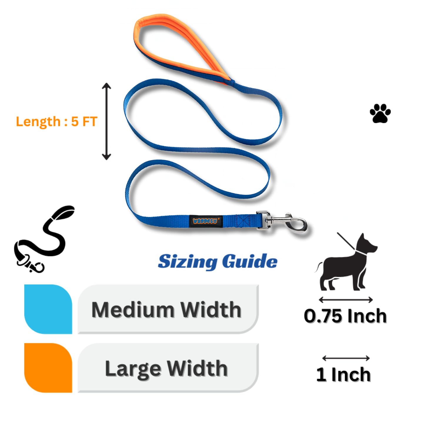 Waggety Dog Leash, Blue