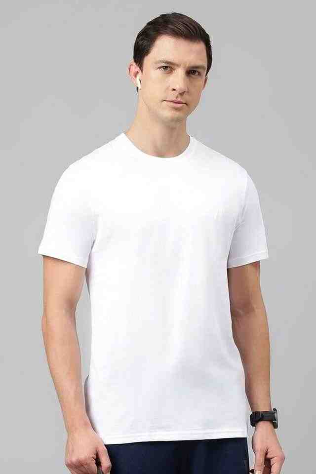 Solid Cotton Round Neck Men's T-Shirt