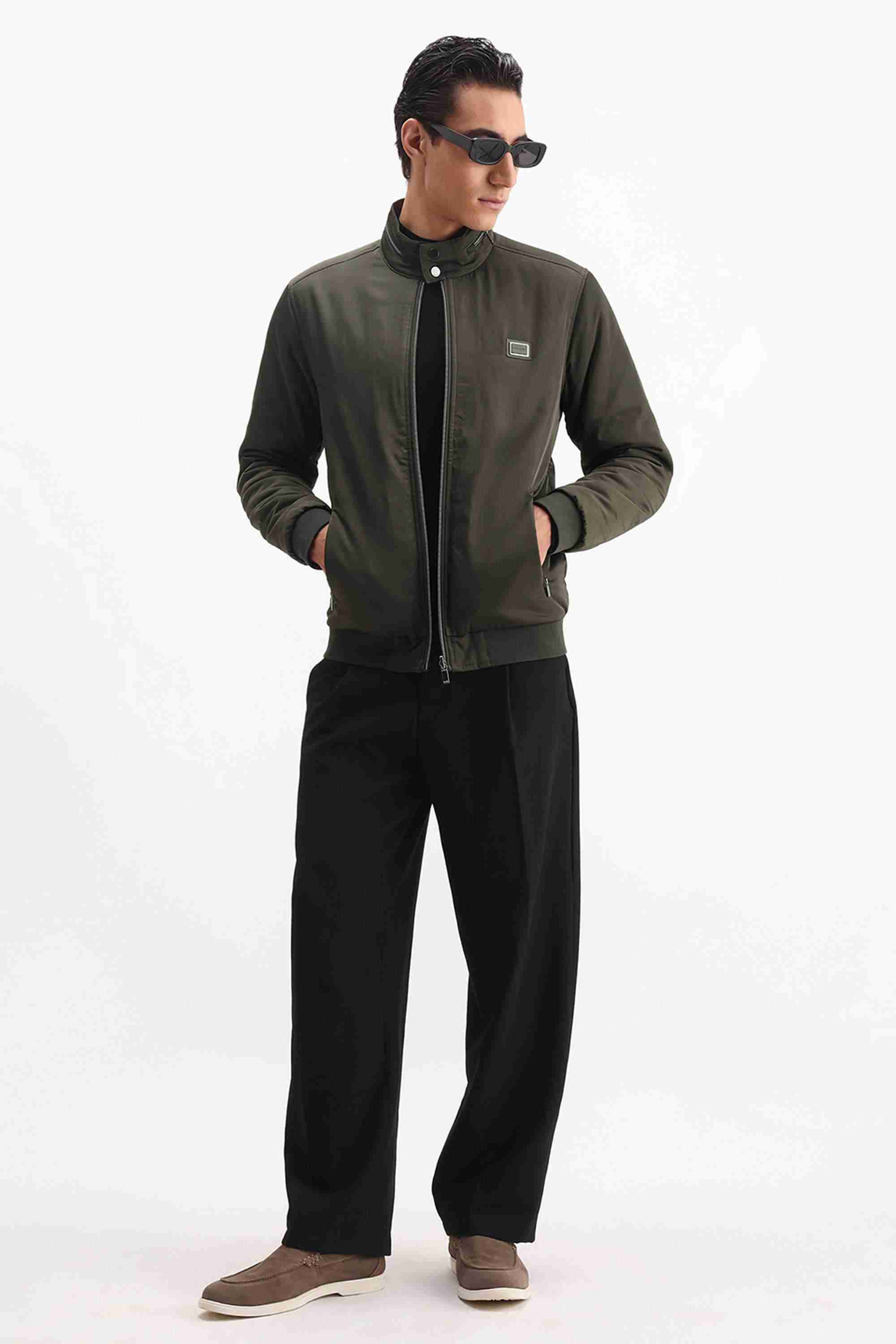 Solid Cotton Regular Fit Men's Jacket