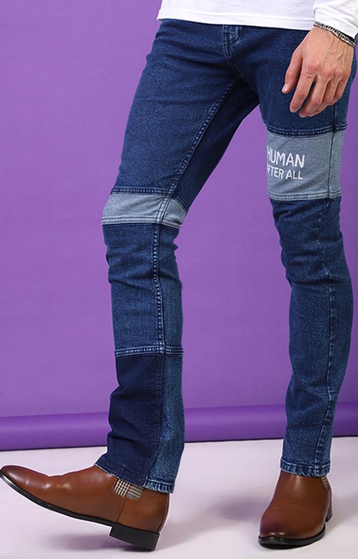 Blue Saint | Blue Saint Light Wash Contrast Panelled Slim Jeans 2