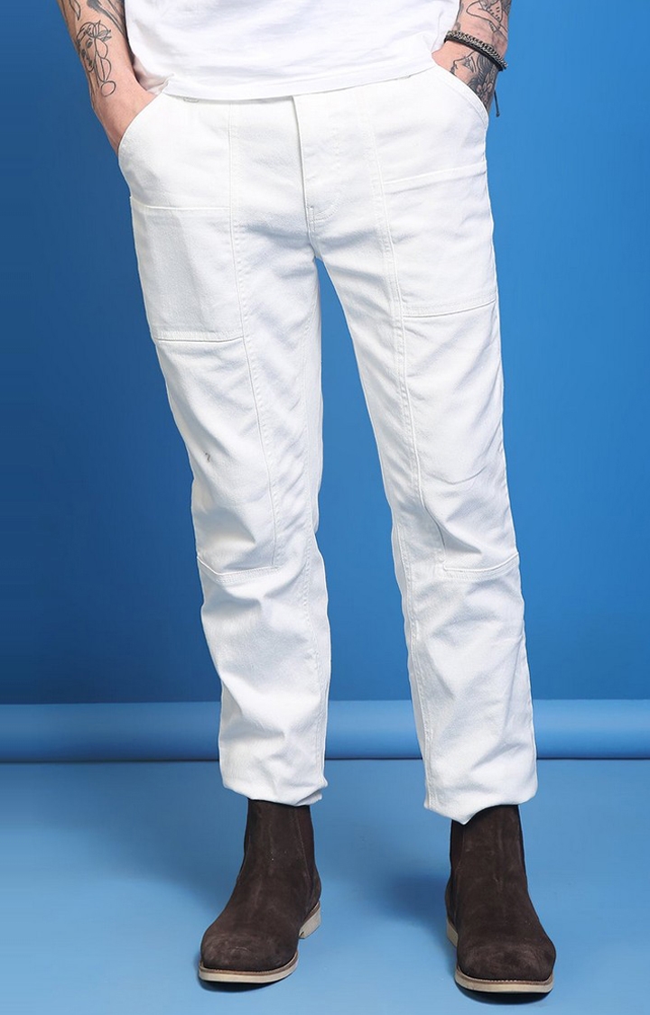 Blue Saint | Casual Wear Solid Bright White Plain Bottom 0