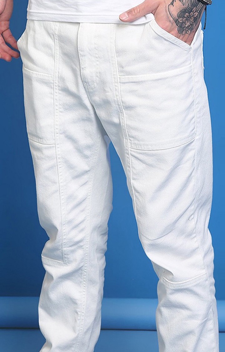 Blue Saint | Casual Wear Solid Bright White Plain Bottom 4