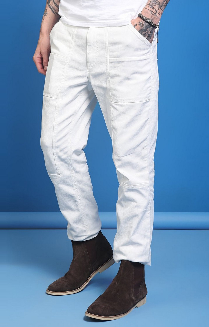 Blue Saint | Casual Wear Solid Bright White Plain Bottom 2