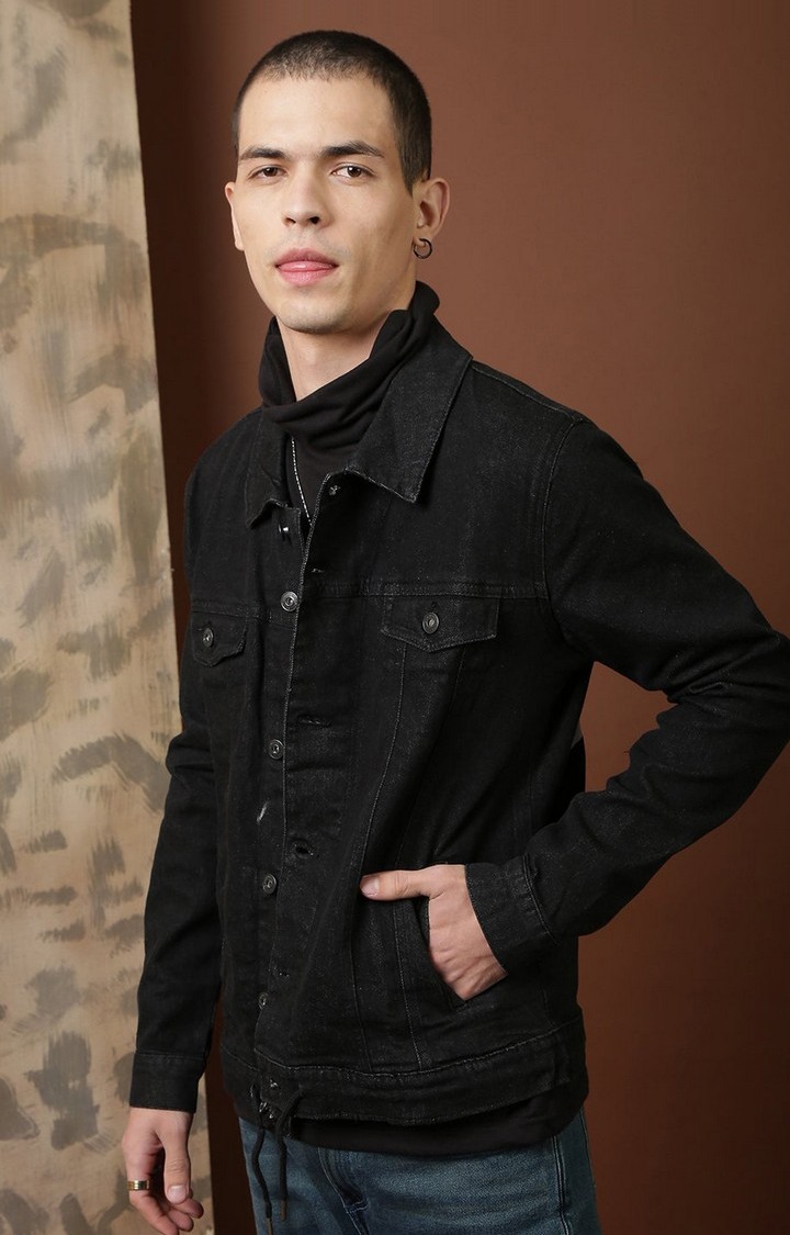 Blue Saint Suttle Black Casual Wear Denim Jacket