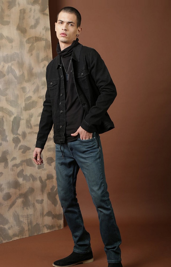Blue Saint Suttle Black Casual Wear Denim Jacket