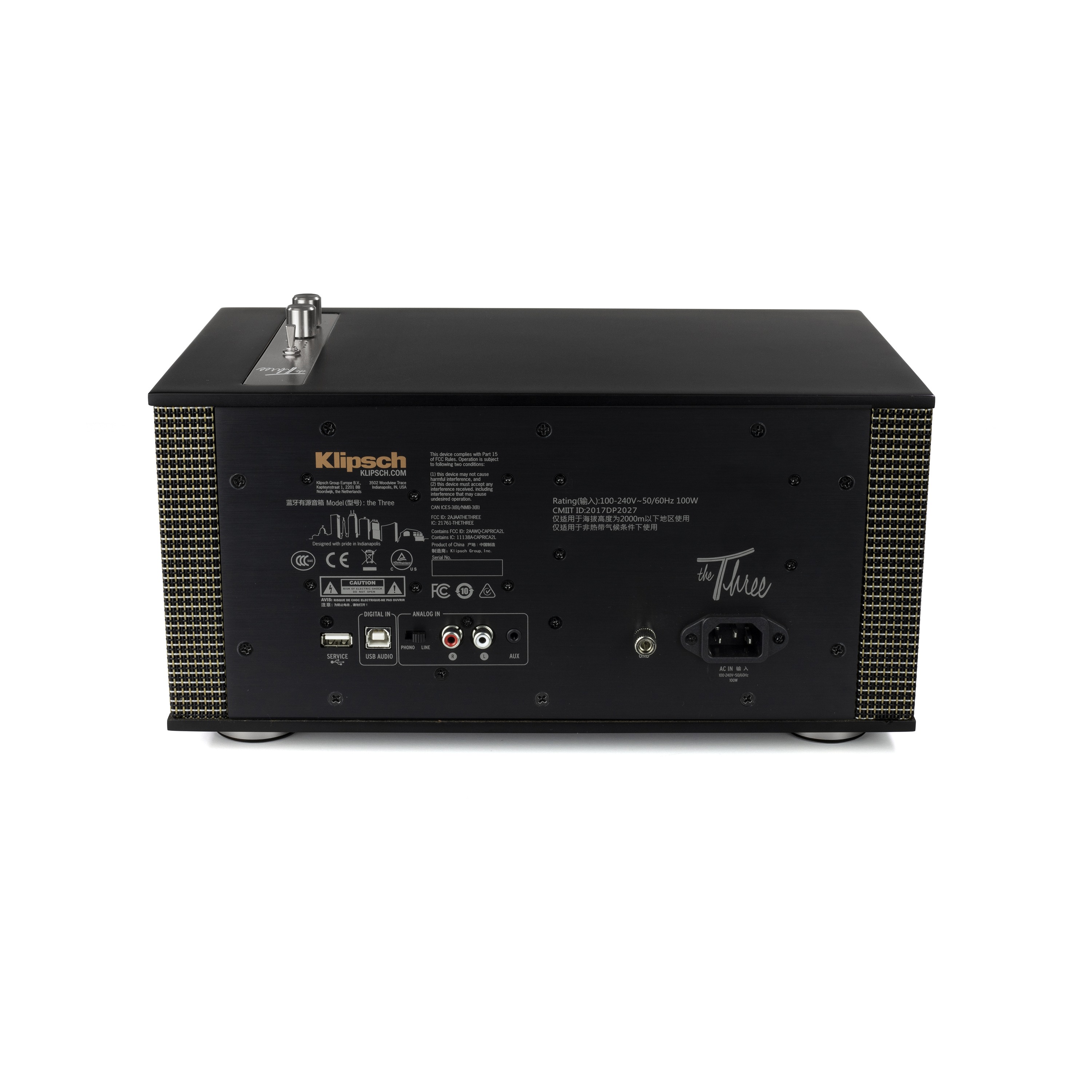 مكبر صوت Klipsch The Three II اللاسلكي للطاولة بتقنية Bluetooth باللون الأسود المطفي 2