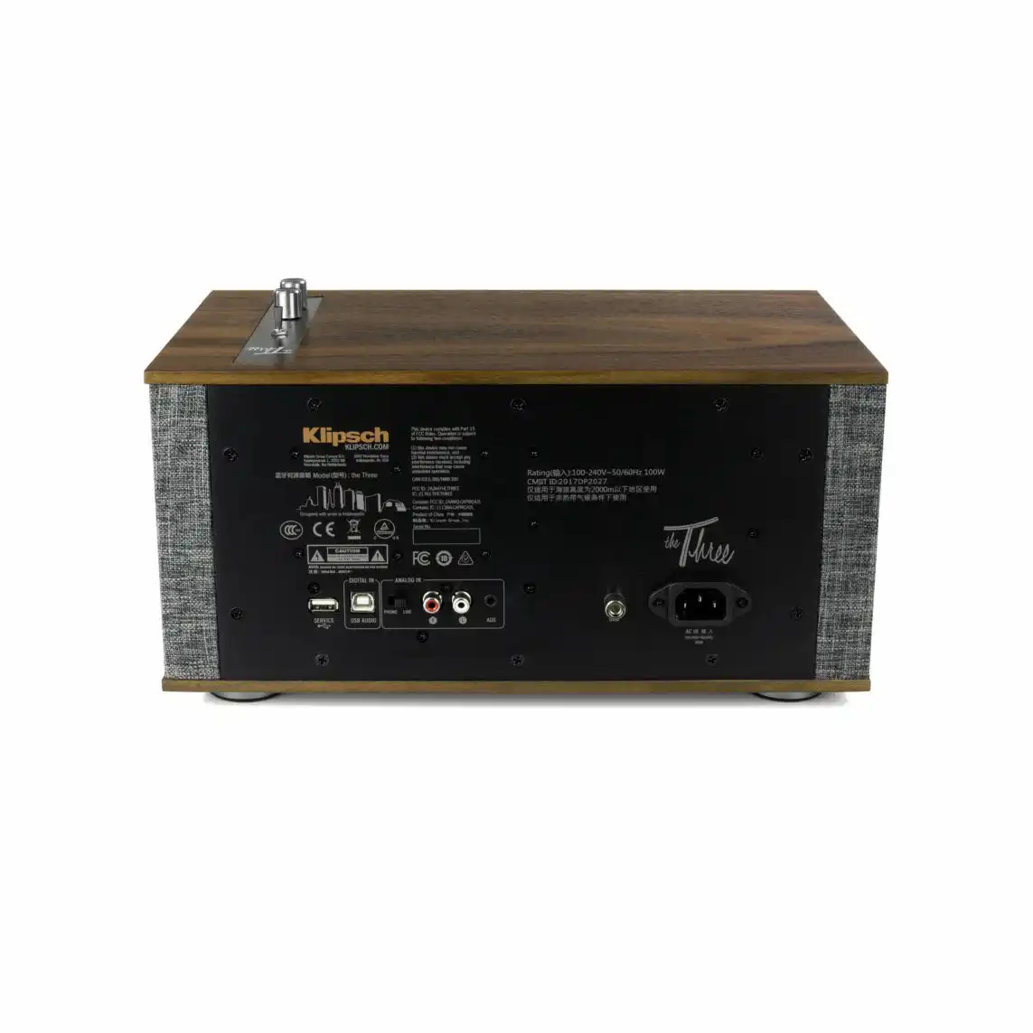 Klipsch The Three II Walnut Wireless Bluetooth Tabletop Speaker 2