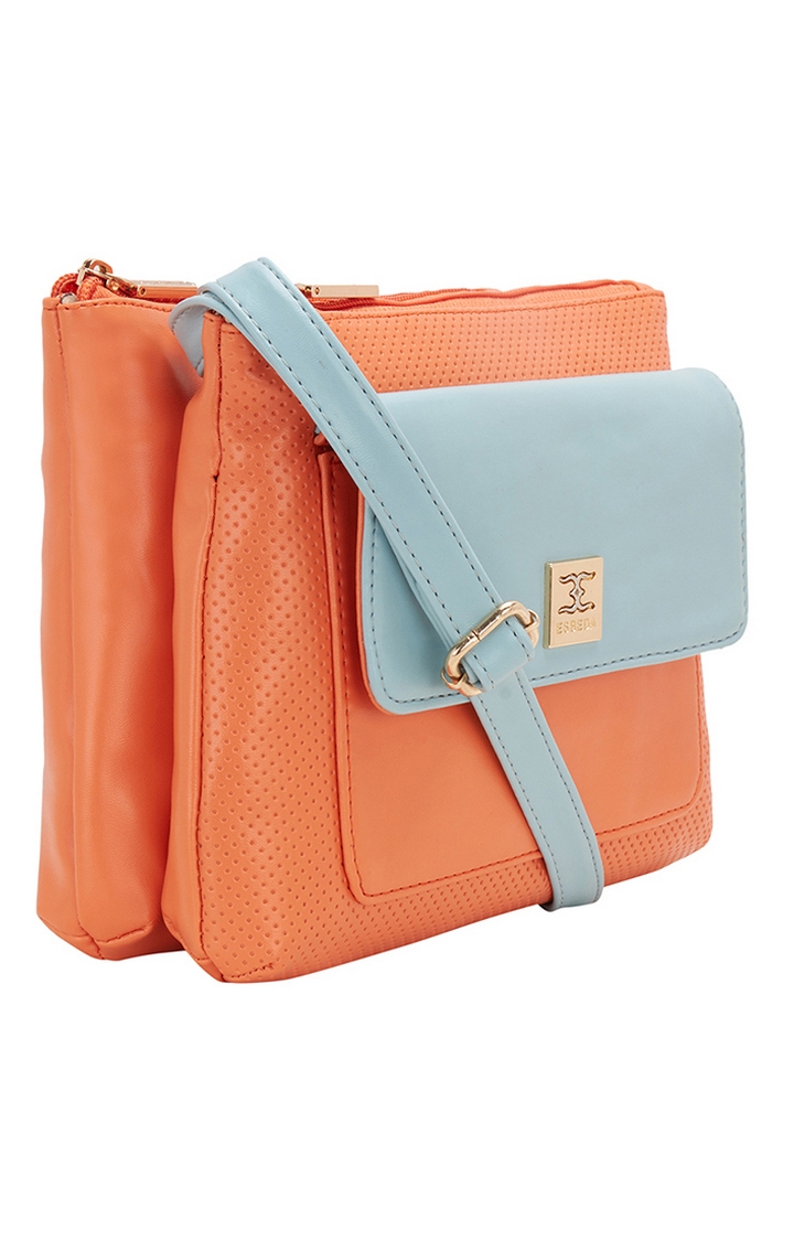 ESBEDA | Women's Orange PU Solid Sling Bags 1
