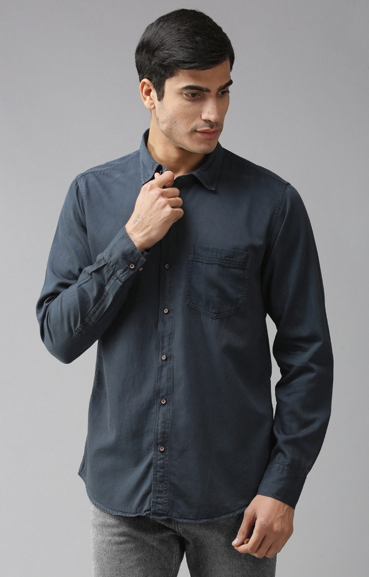 Eppe | Blue Solid Casual Shirt 0