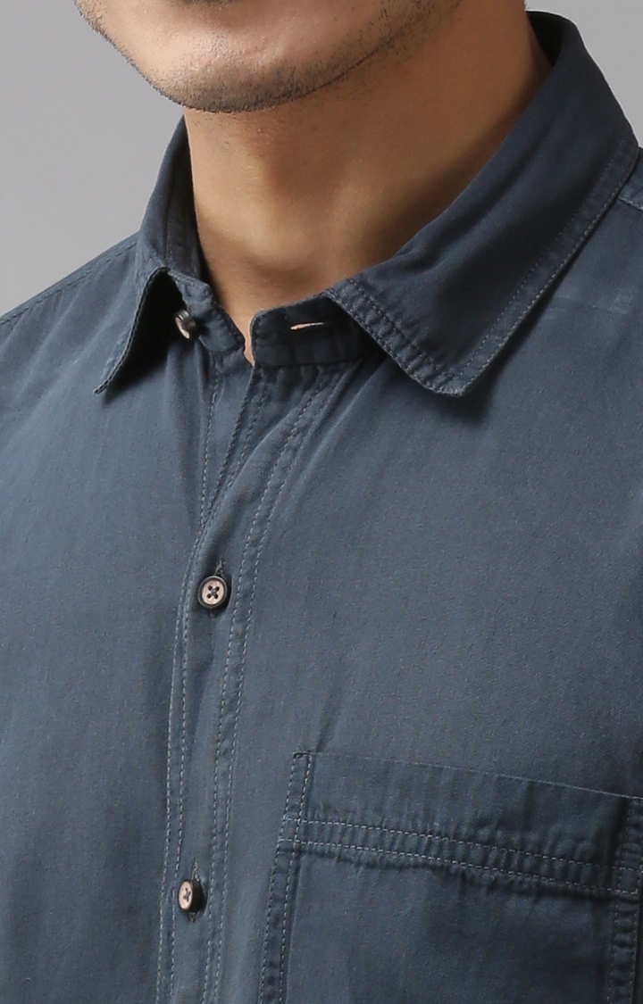 Eppe | Blue Solid Casual Shirt 4