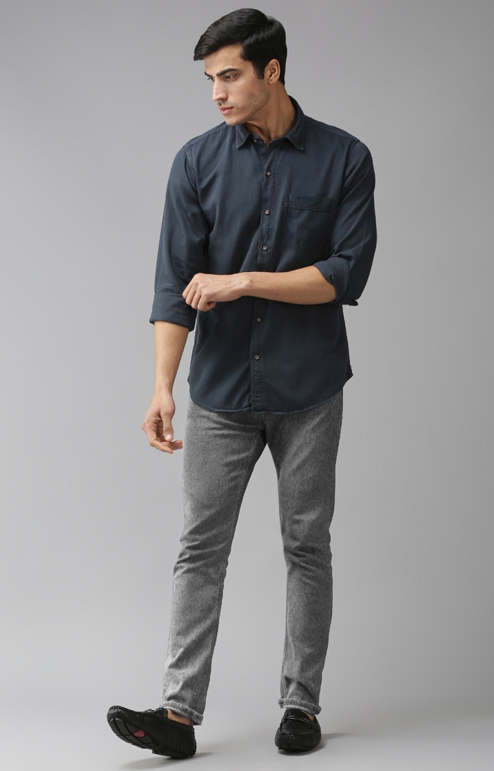 Eppe | Blue Solid Casual Shirt 1