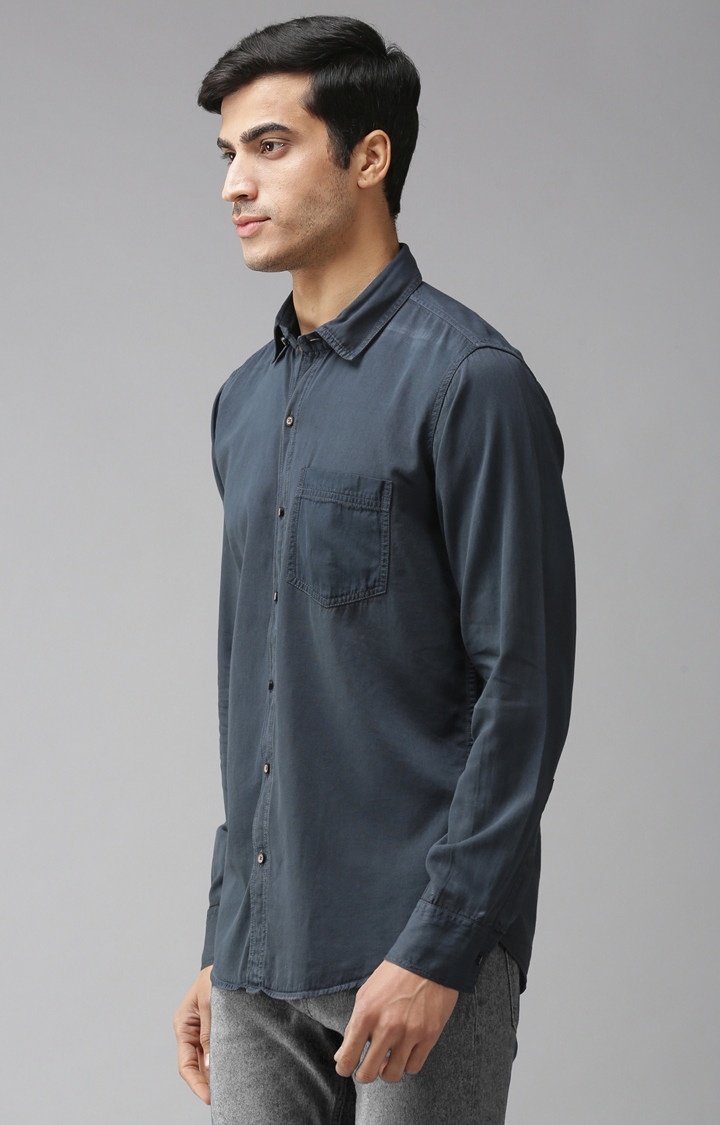 Eppe | Blue Solid Casual Shirt 2