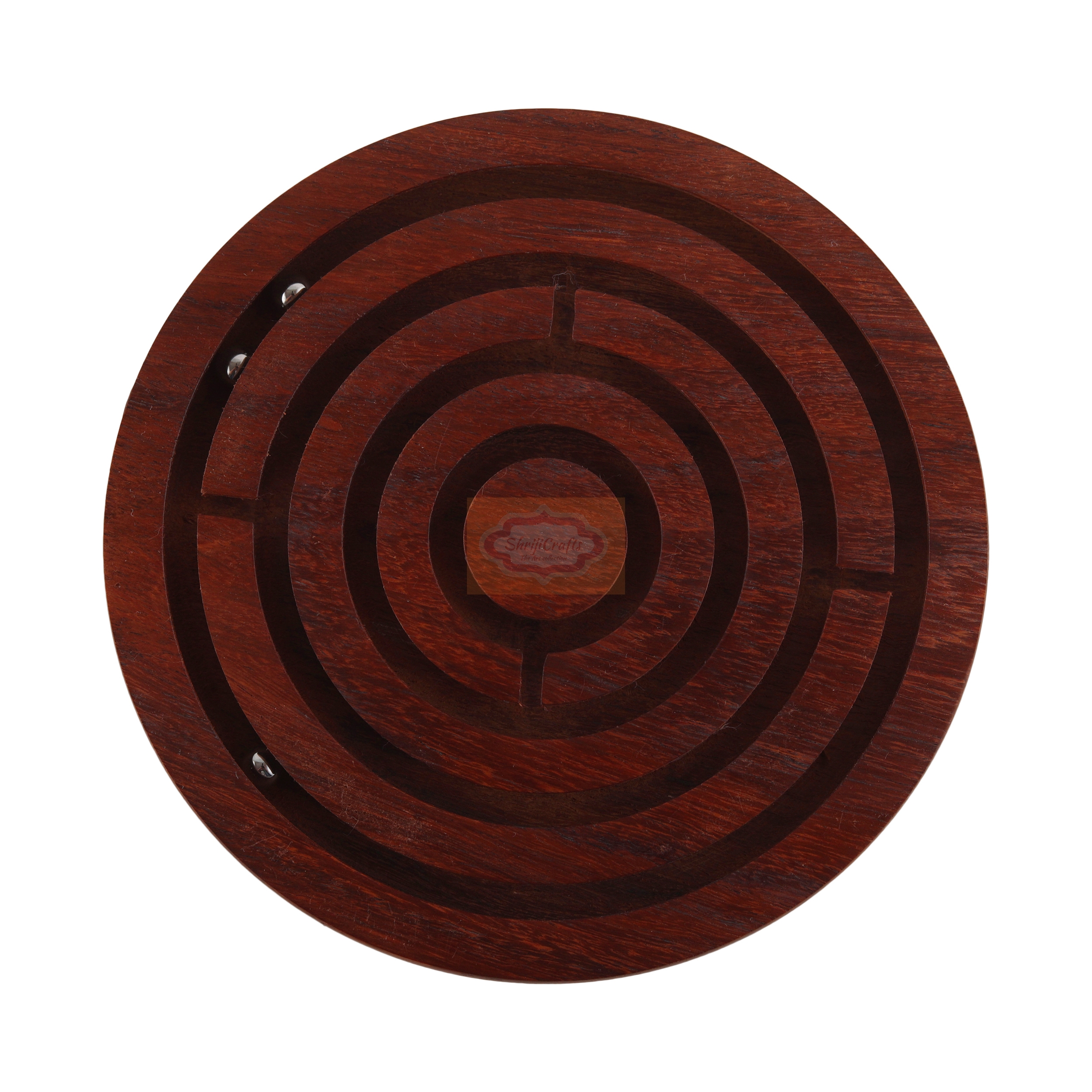 Shrijicrafts | ShrijiCrafts Wooden Labyrinth Ball-in-a-Maze Puzzle Game (Dia - 4 Inches) 2