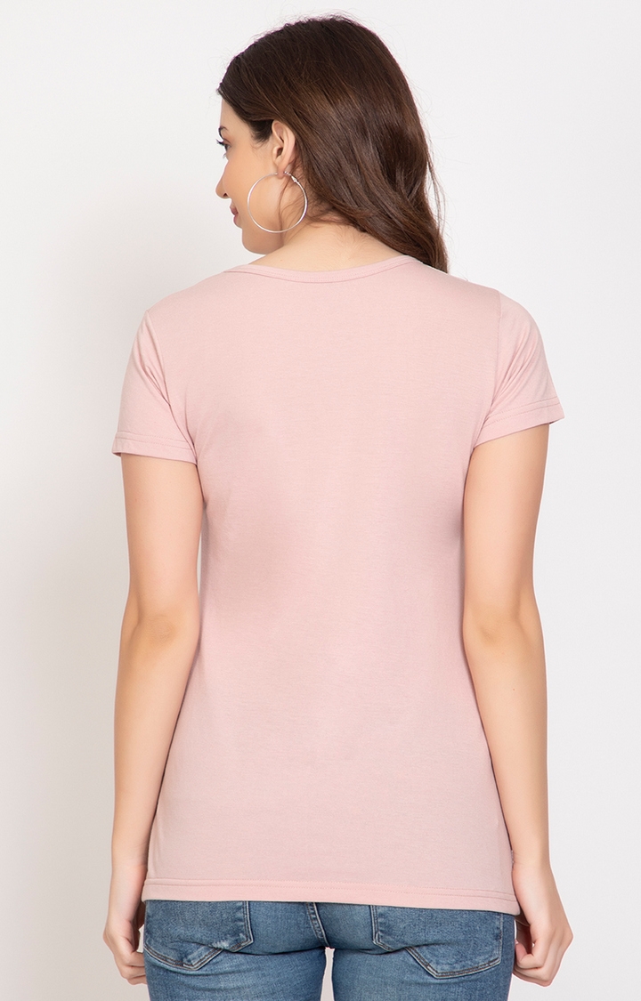 PEACH SMILE | Peach Smile Pink Printed T-Shirt For Men 4