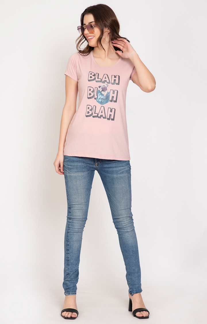 PEACH SMILE | Peach Smile Pink Printed T-Shirt For Men 1