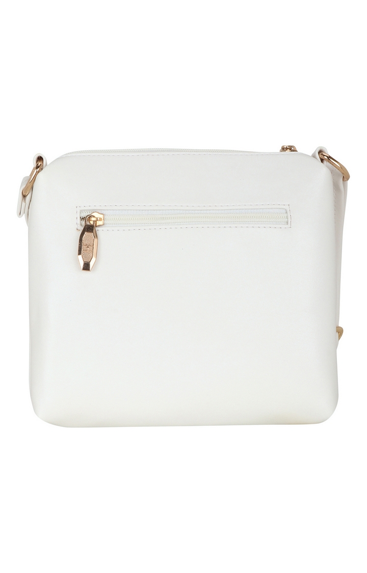 ESBEDA | Women's White PU Solid Handbags 2