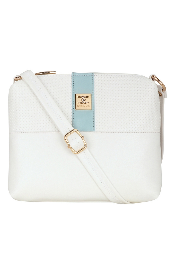 ESBEDA | Women's White PU Solid Handbags 0