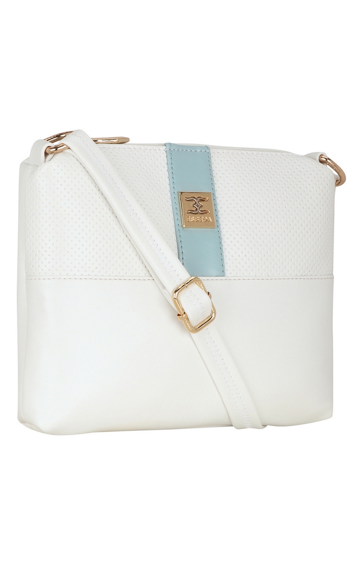 ESBEDA | Women's White PU Solid Handbags 1