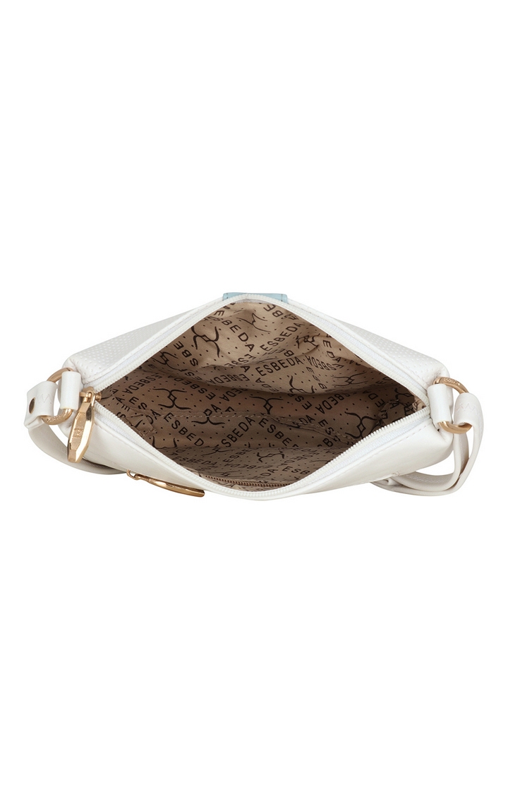 ESBEDA | Women's White PU Solid Handbags 4