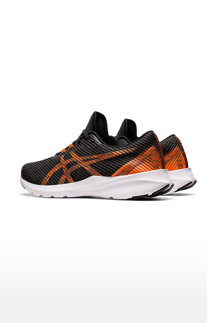 Men's Black and Orange Mesh Running Shoes
