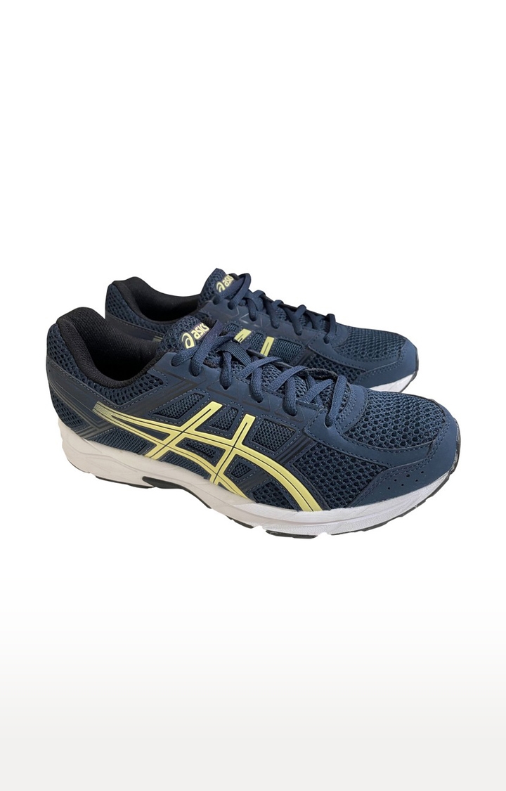Asics | Men's Blue and Yellow Mesh Running Shoes 0