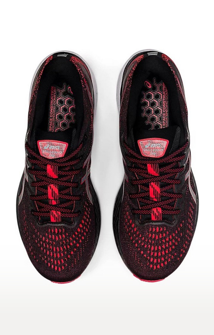 Asics red sale and black