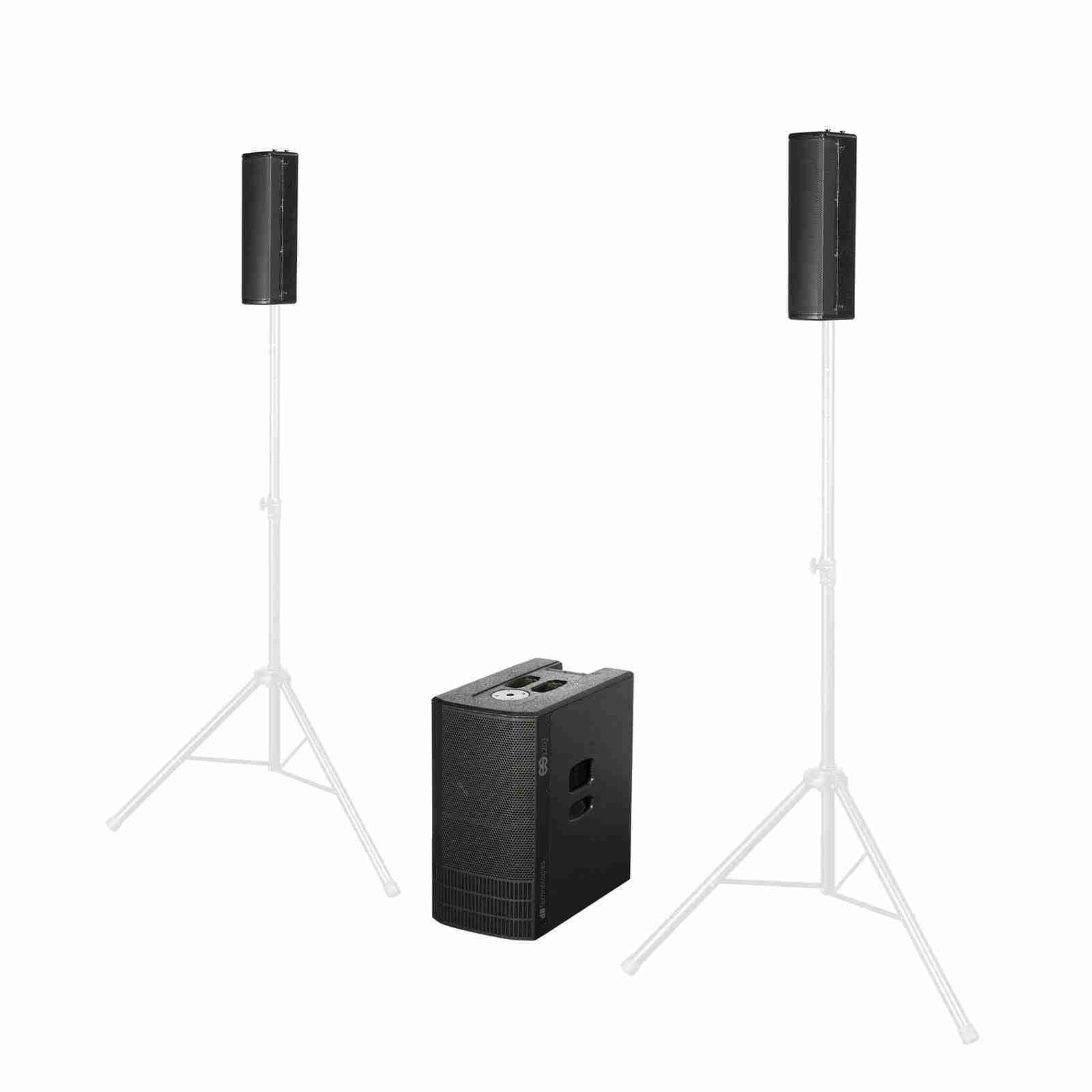 dbTechnologies ES1203 نظام PA عمودي ستيريو 2400 واط مع مضخم صوت جهير 6