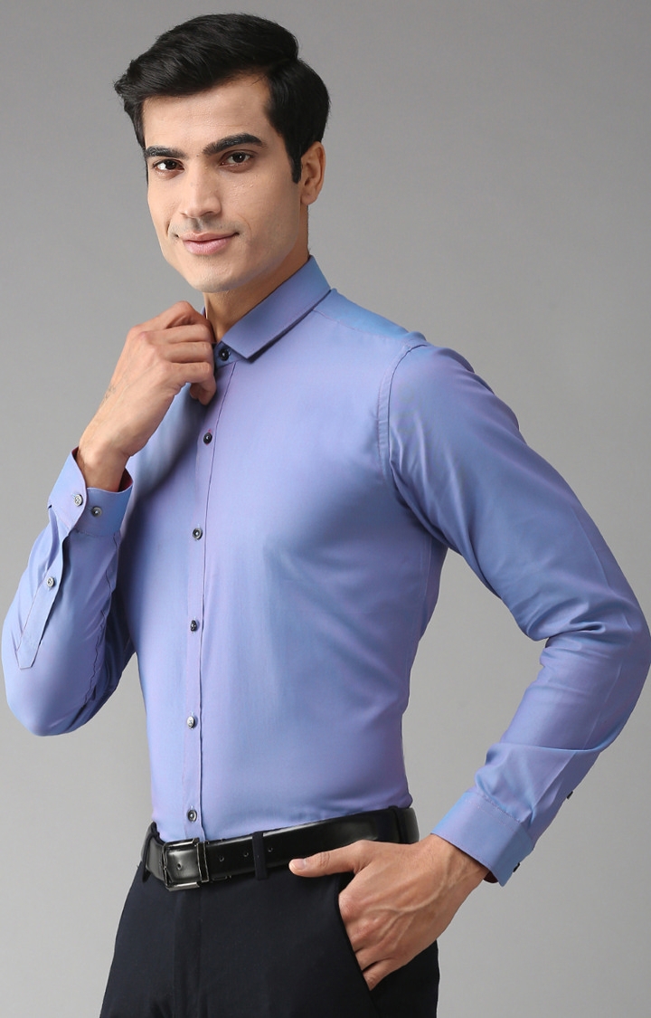 Eppe | Blue Solid Formal Shirt 2