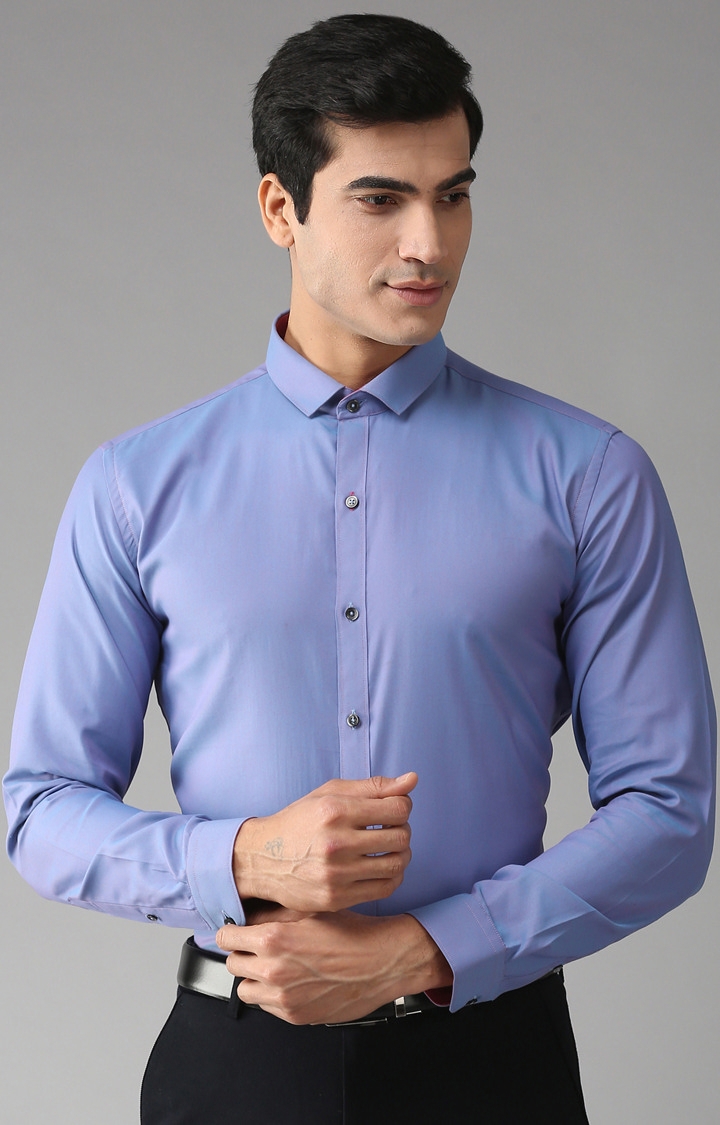 Eppe | Blue Solid Formal Shirt 0