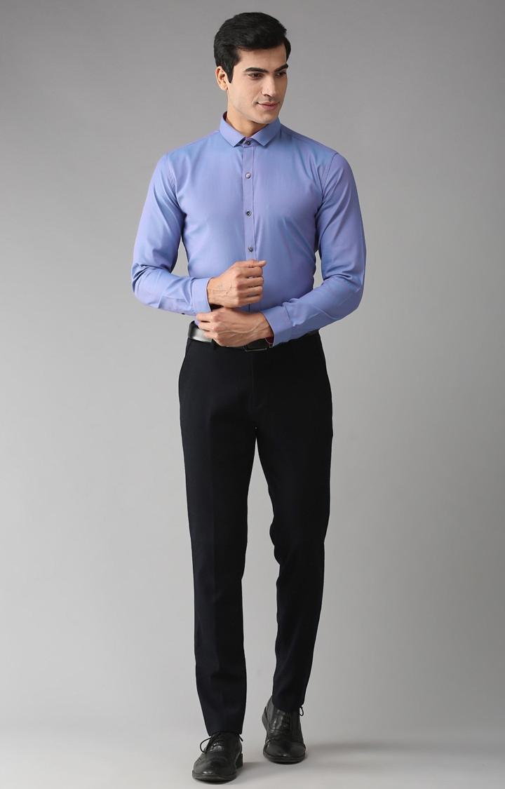 Eppe | Blue Solid Formal Shirt 1