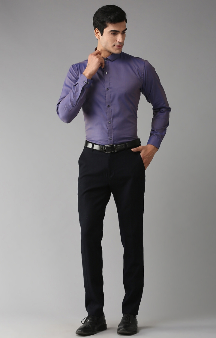 Eppe | Purple Solid Formal Shirt 1