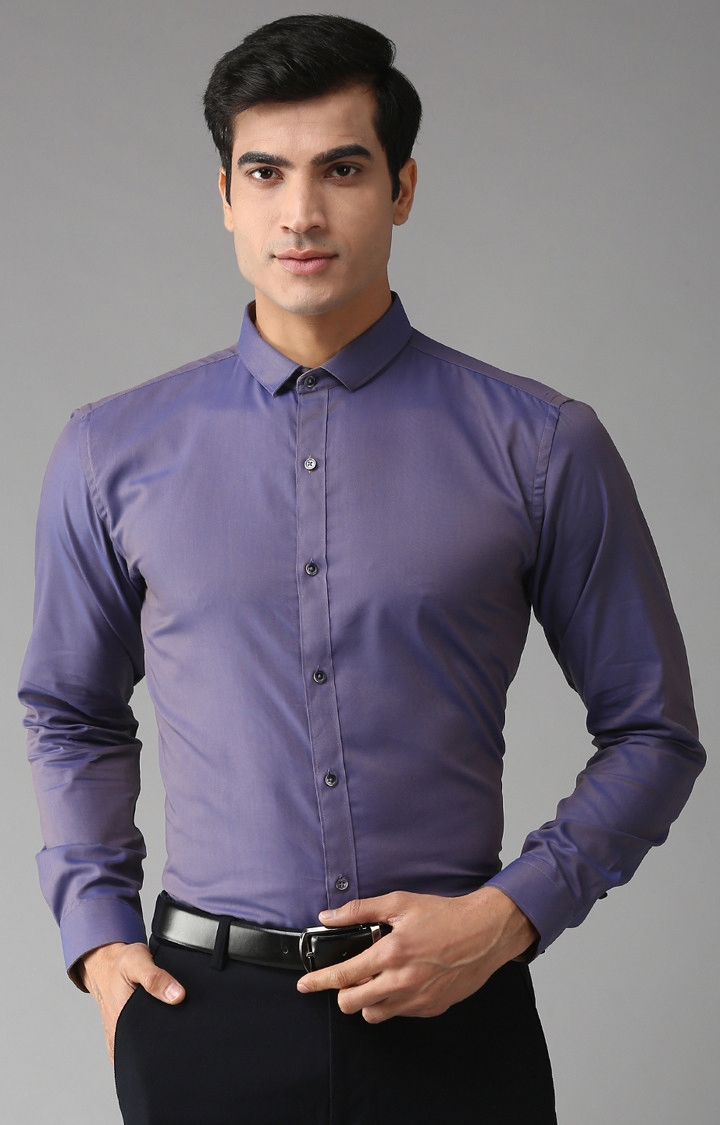Eppe | Purple Solid Formal Shirt 0