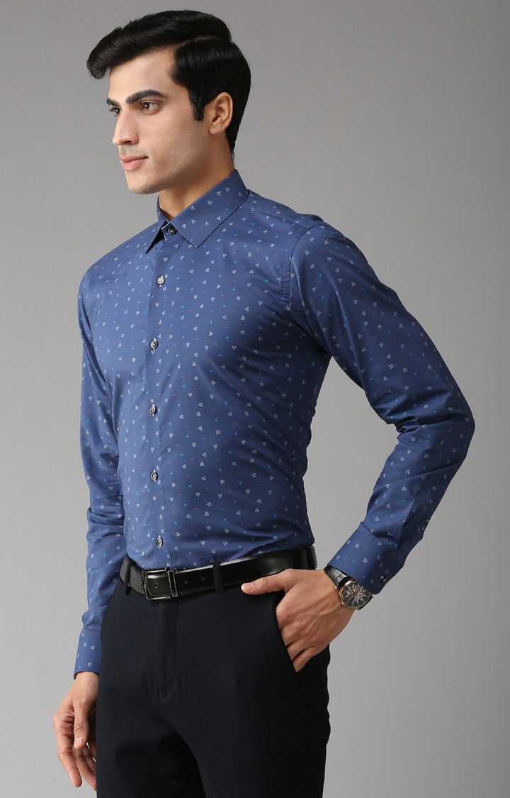 Eppe | Blue Printed Formal Shirt 2