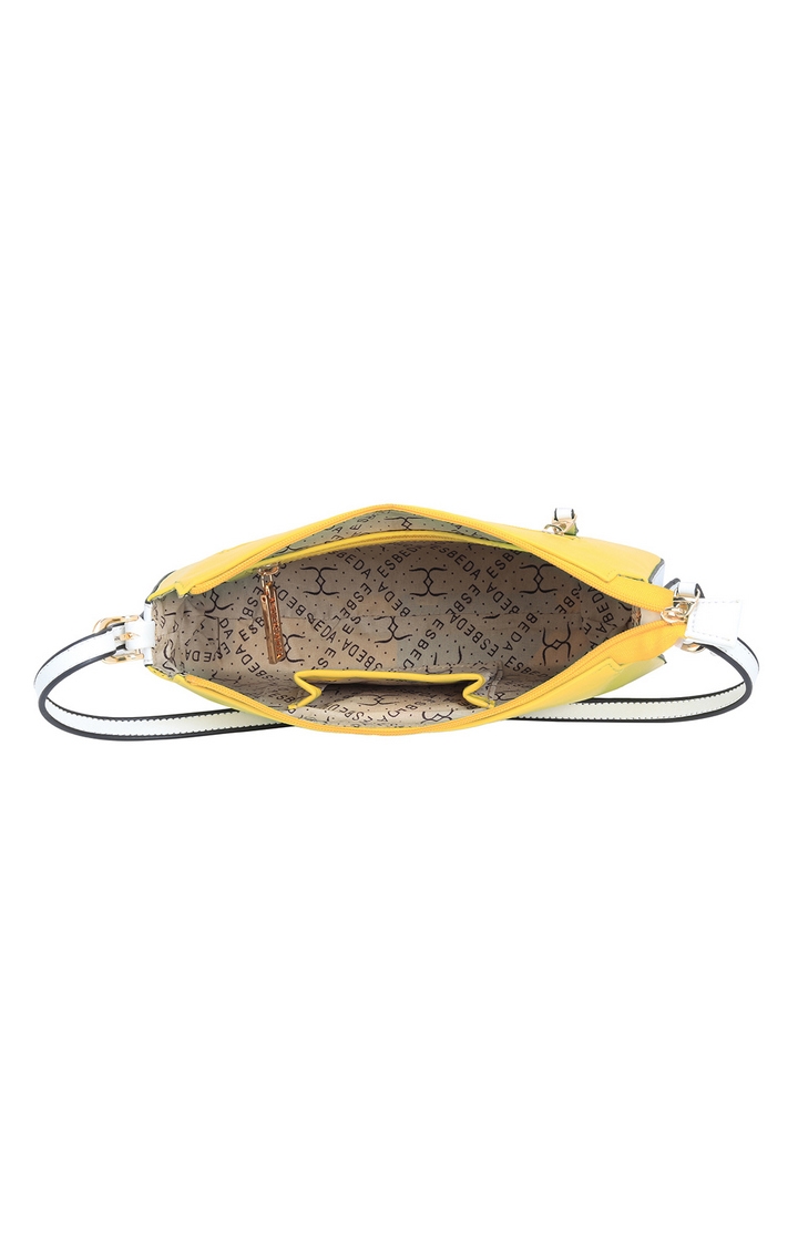 ESBEDA | Yellow & White Solid Handbags 4