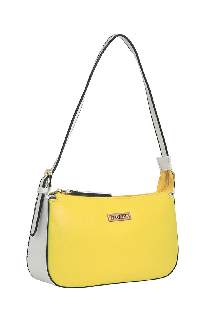 ESBEDA | Yellow & White Solid Handbags 1