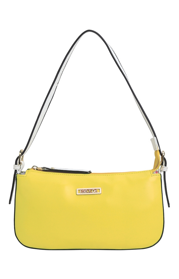 ESBEDA | Yellow & White Solid Handbags 0