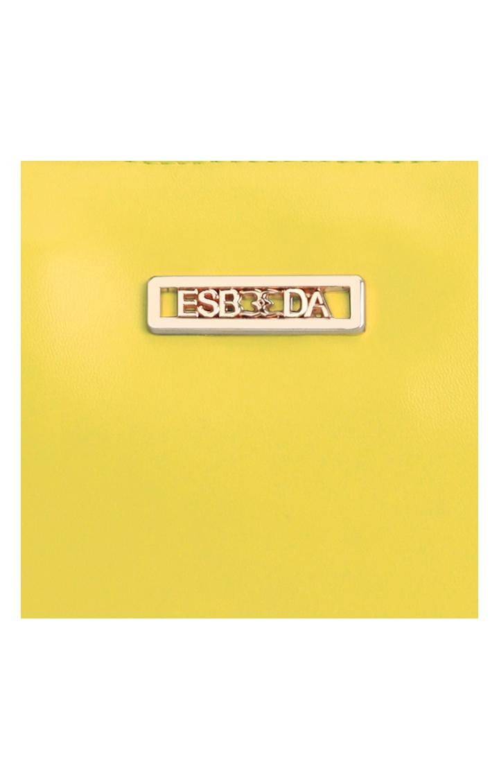 ESBEDA | Yellow & White Solid Handbags 5